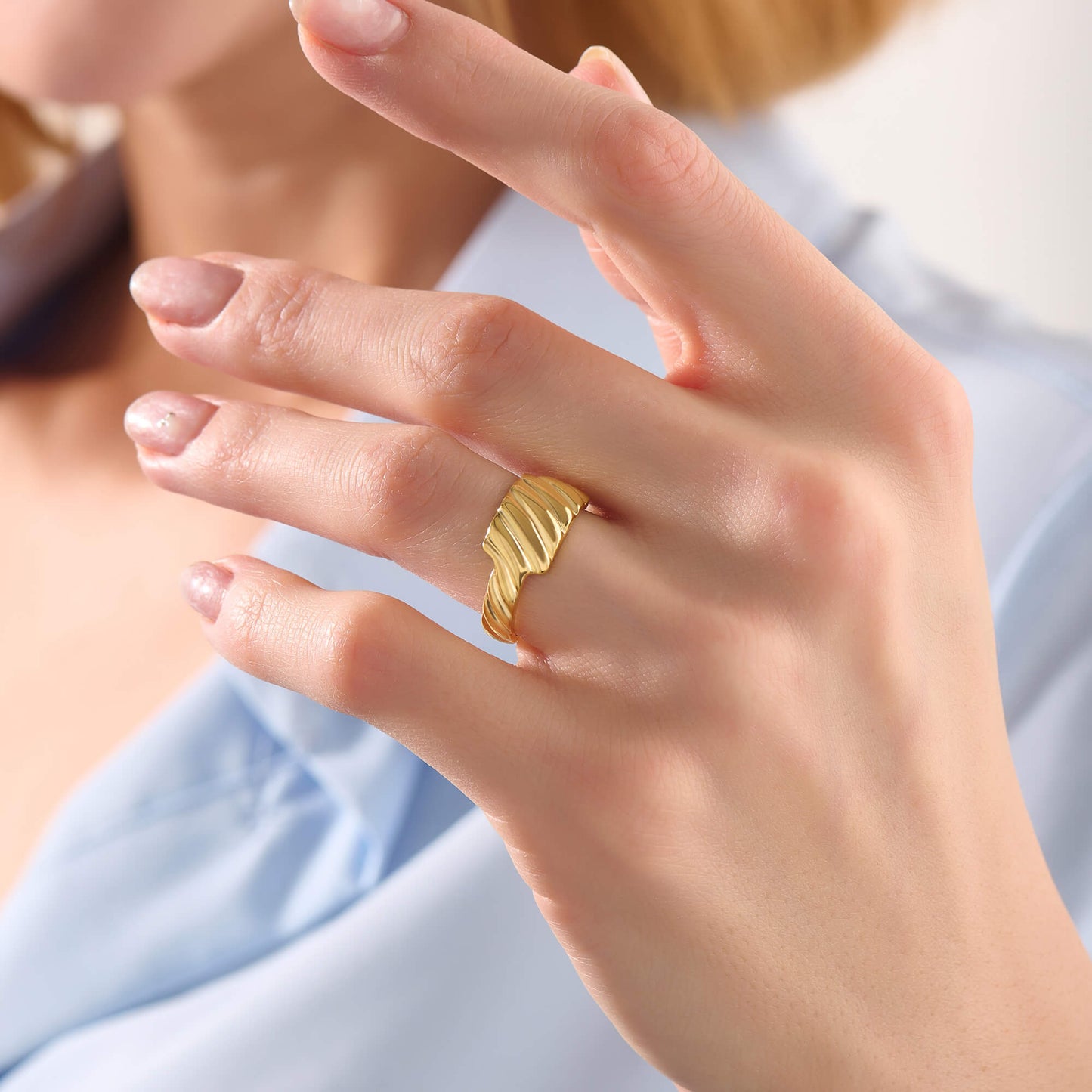 Ripple Statement Ring - Gold Vermeil