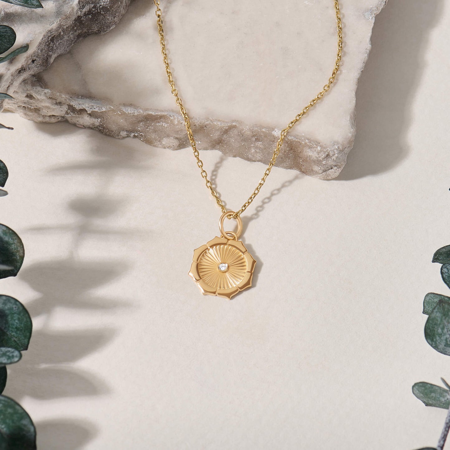 Rising Sun Necklace in Gold