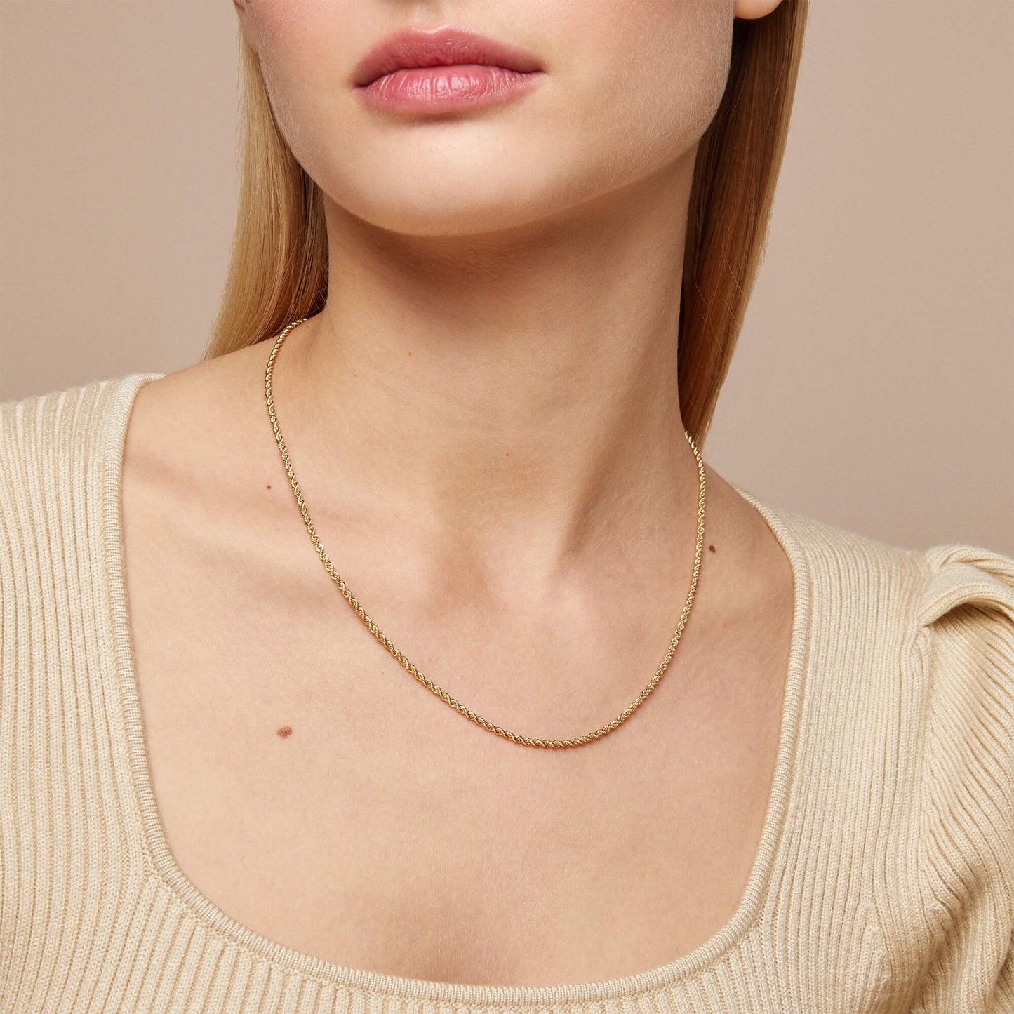 Rope Chain Necklace in Gold