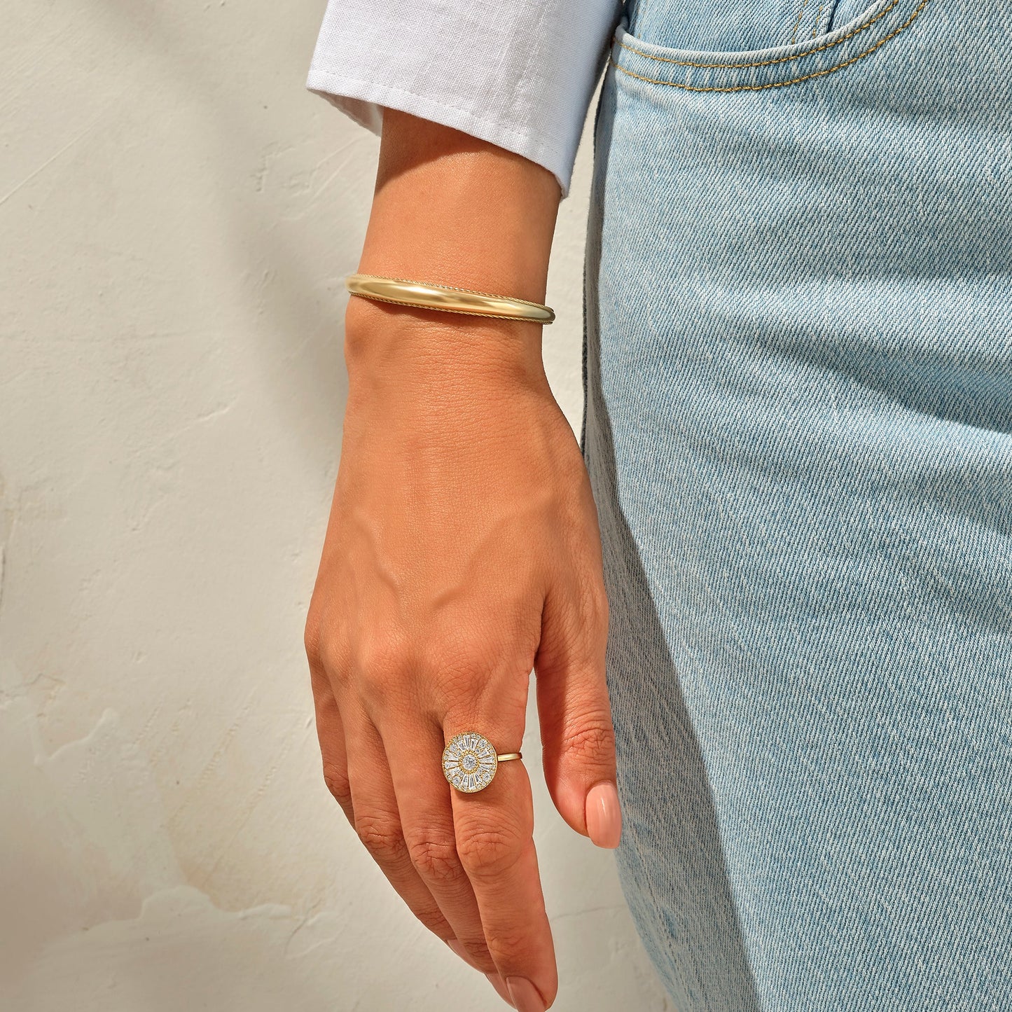 Twisted Dome Cuff Bracelet in Gold