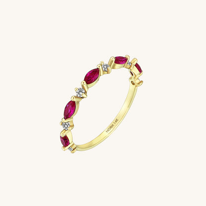 Ruby Marquise Band Ring in Gold