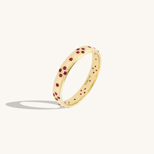 Ruby Wedding Band Ring in Gold
