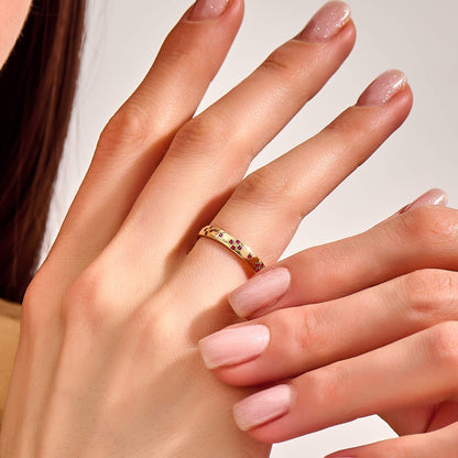 Ruby Wedding Band Ring in Gold