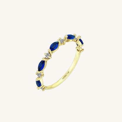 Sapphire Marquise Band Ring in Gold