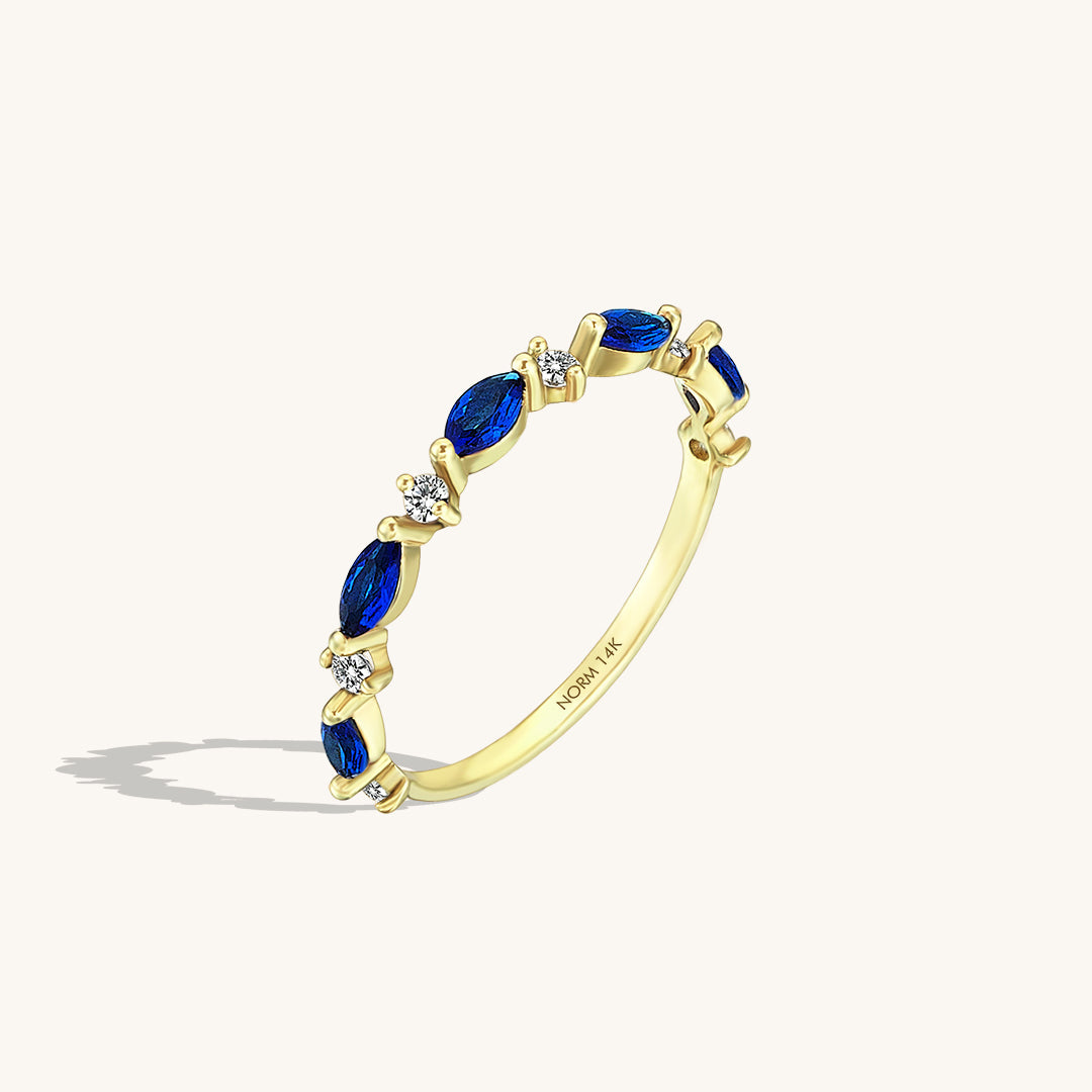 Sapphire Marquise Band Ring in Gold