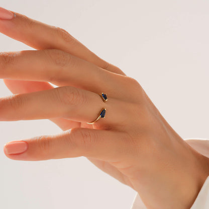 Sapphire Open Ring in Gold