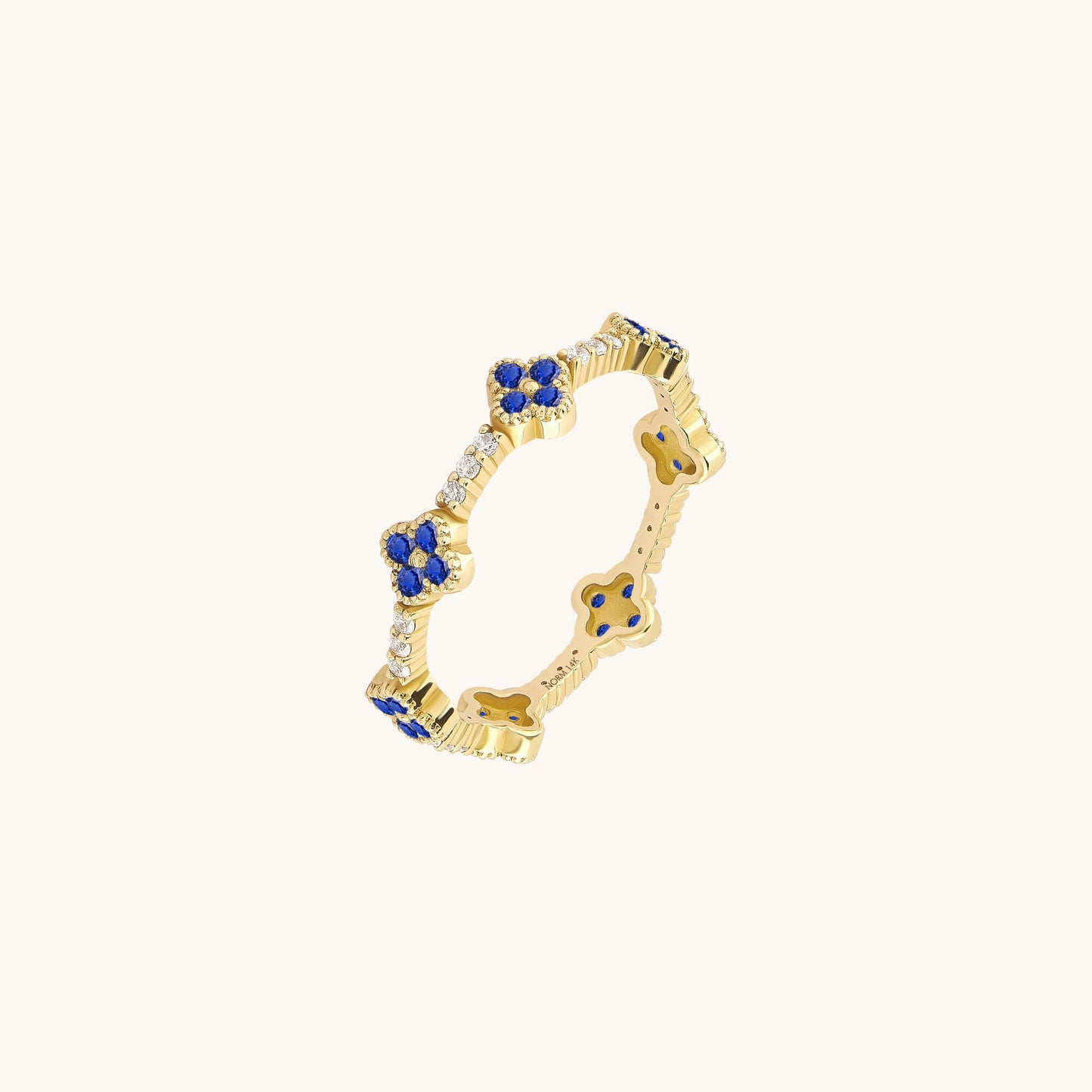Sapphire Shamrock Stacking Ring in Gold