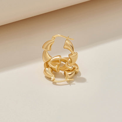 Sculpted Hoop Earrings in Gold