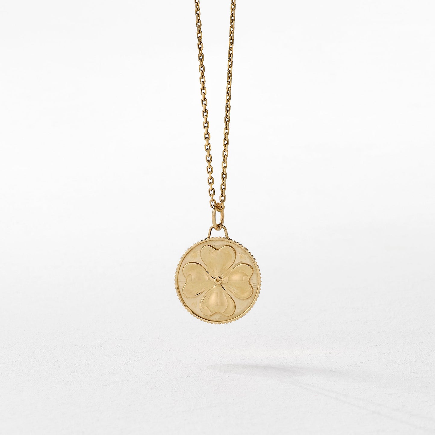 Shamrock Coin Necklace in Gold