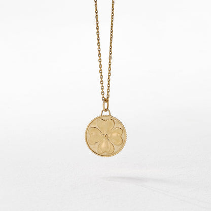 Shamrock Coin Necklace in Gold