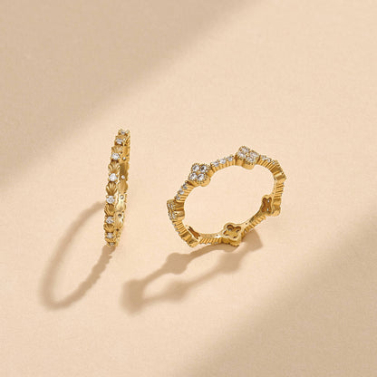 Shamrock Stacking Ring in Gold