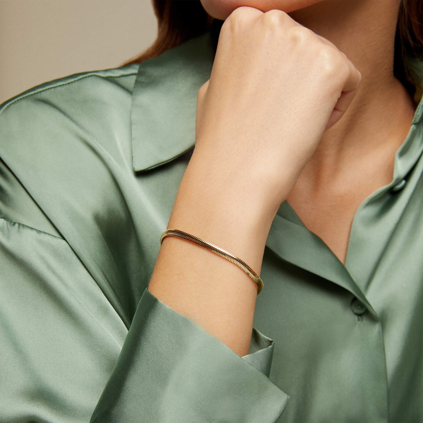 Snake Chain Bracelet in Gold