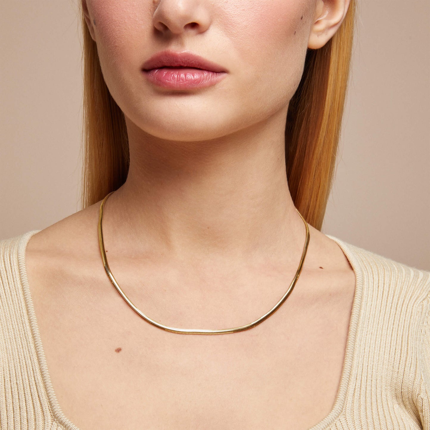 Snake Chain Necklace in Gold