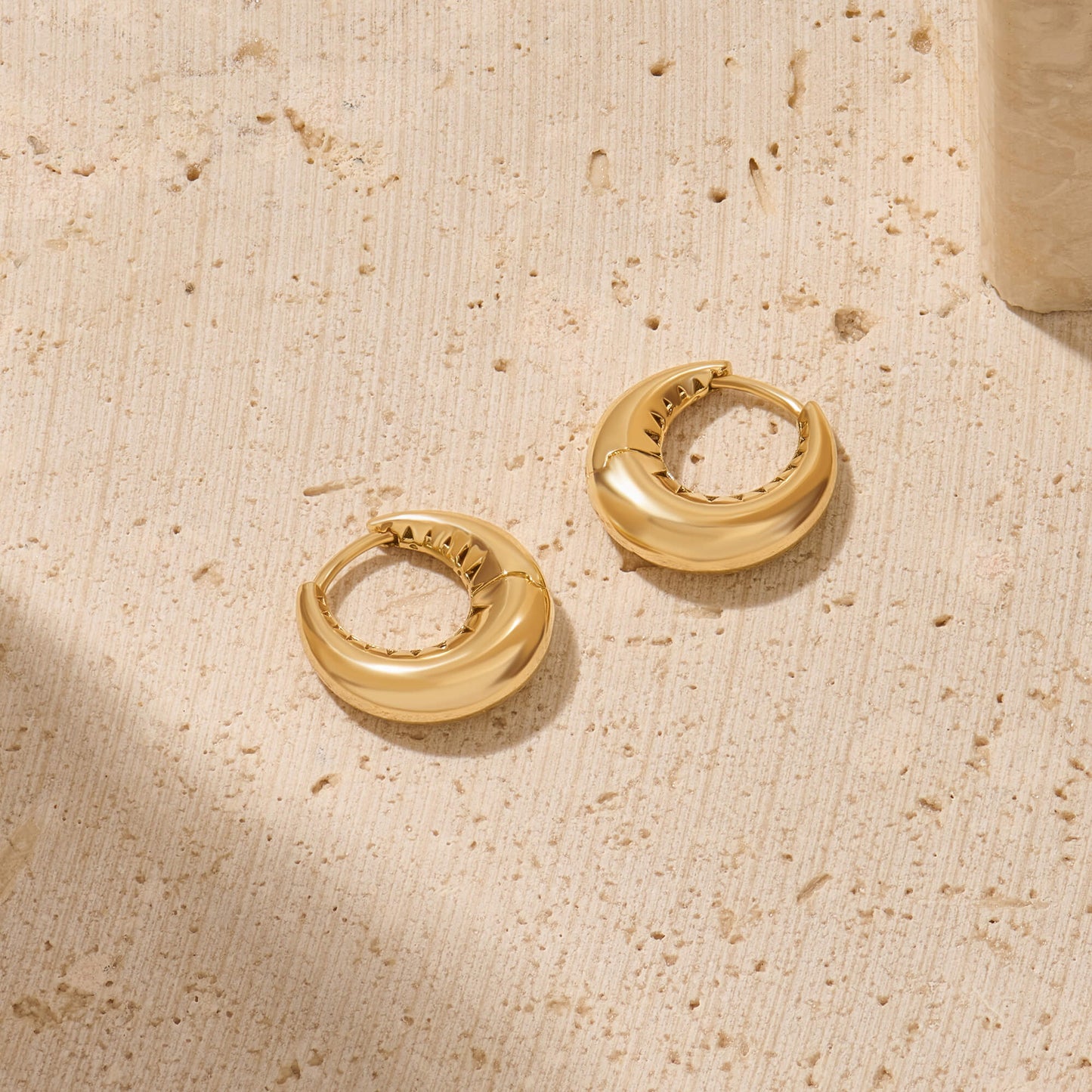 Solar Hoop Earrings in Gold