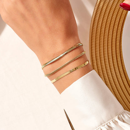 Herringbone Chain Bracelet in Gold