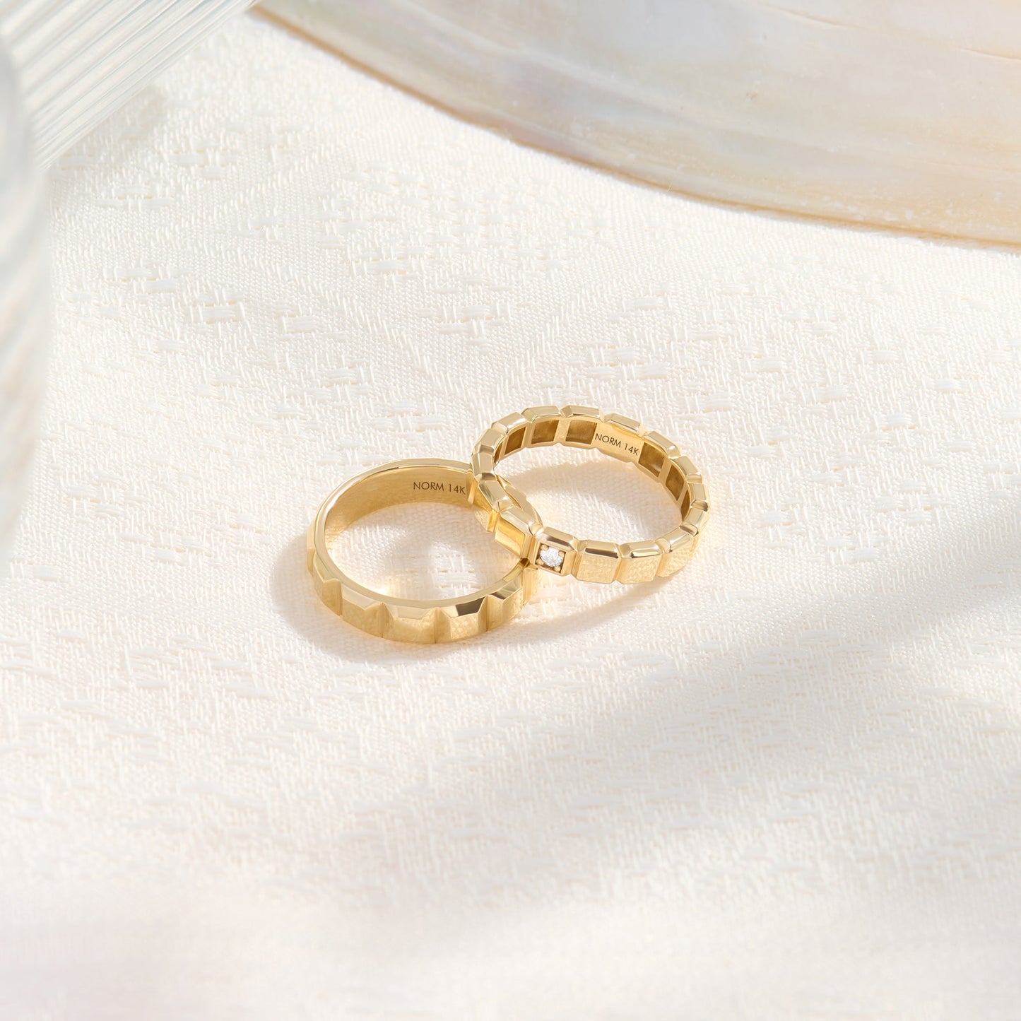 Solitaire Ice Cube Ring in Gold