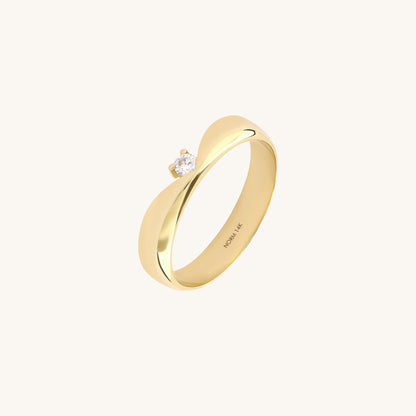 Solo Diamond Chevron Band in Gold