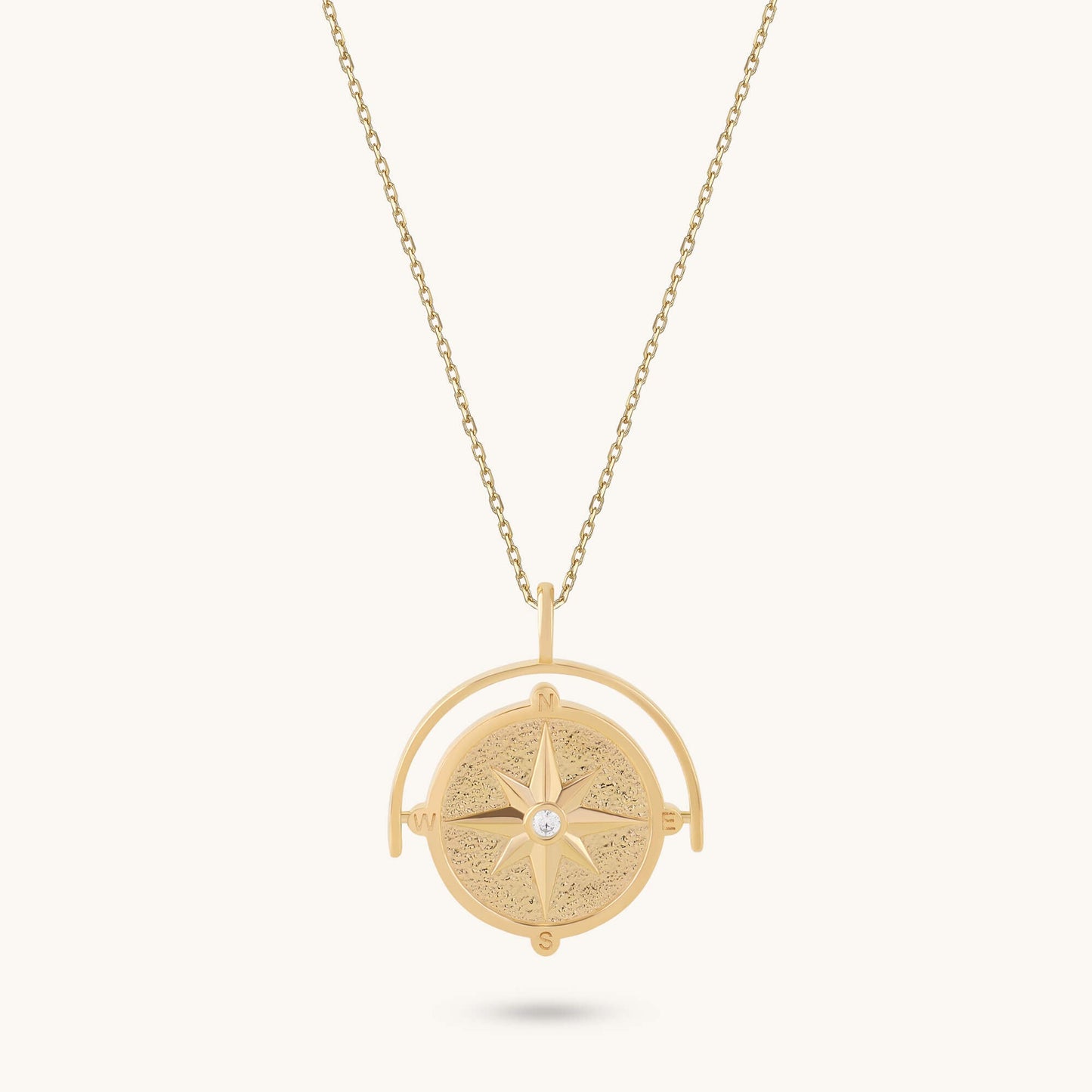 Spinner Compass Necklace - Gold Vermeil