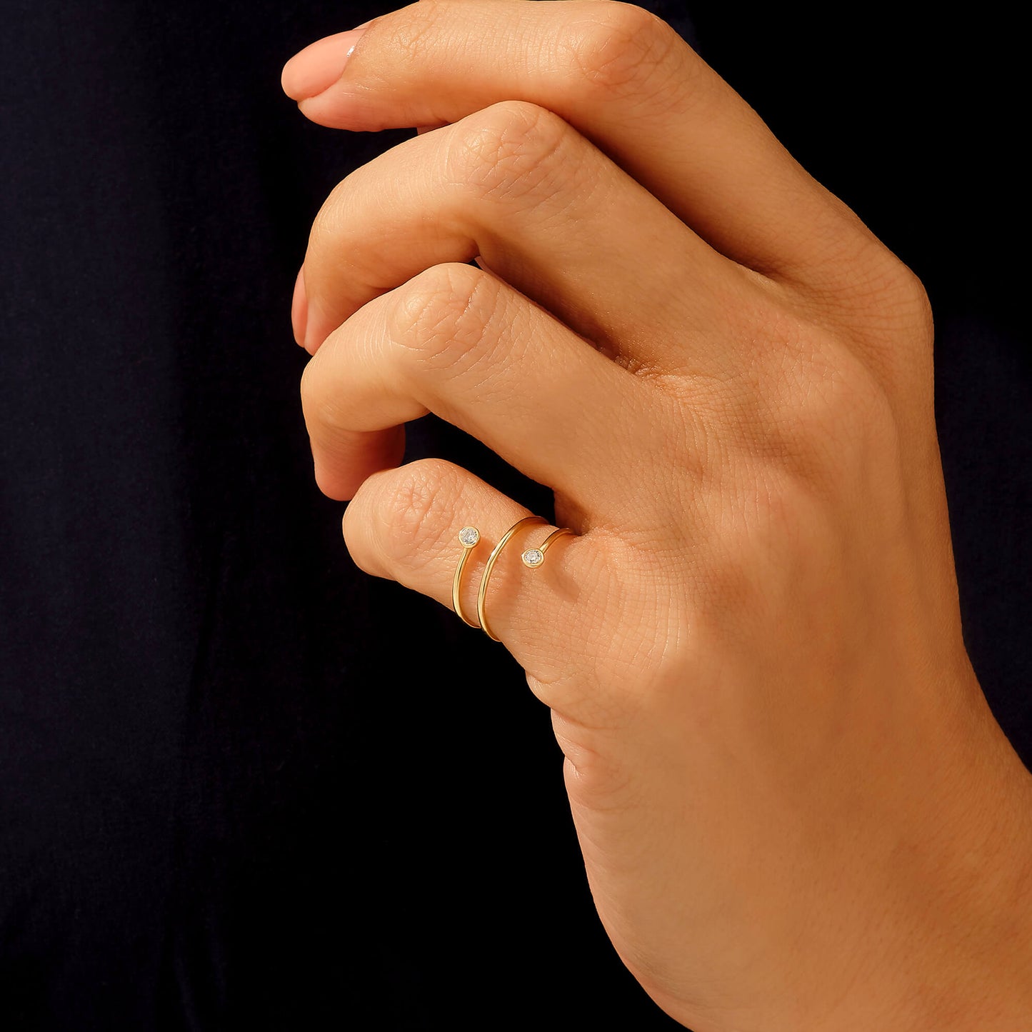 Spiral Bezel Ring in Gold