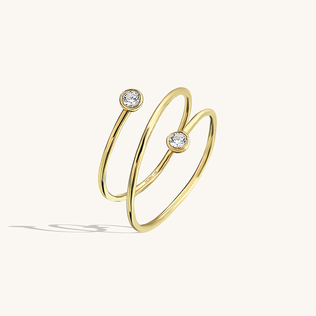 Spiral Bezel Ring in Gold
