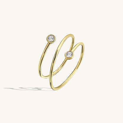 Spiral Bezel Ring in Gold