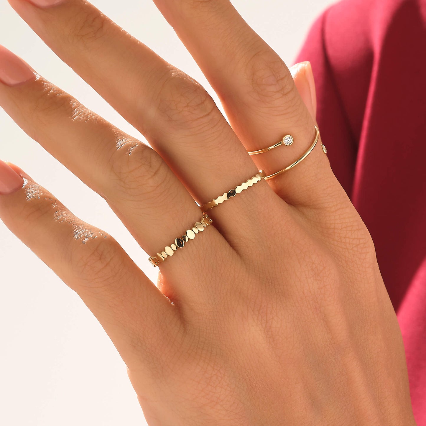 Spiral Bezel Ring in Gold
