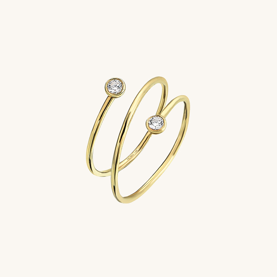 Spiral Bezel Ring in Gold