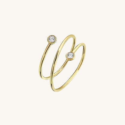 Spiral Bezel Ring in Gold