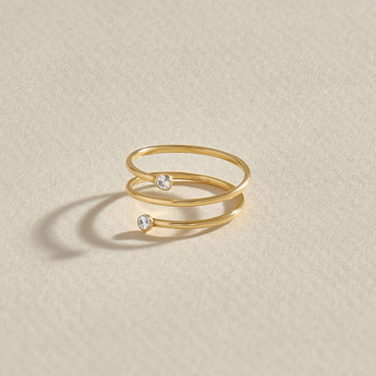 Spiral Bezel Ring in Gold