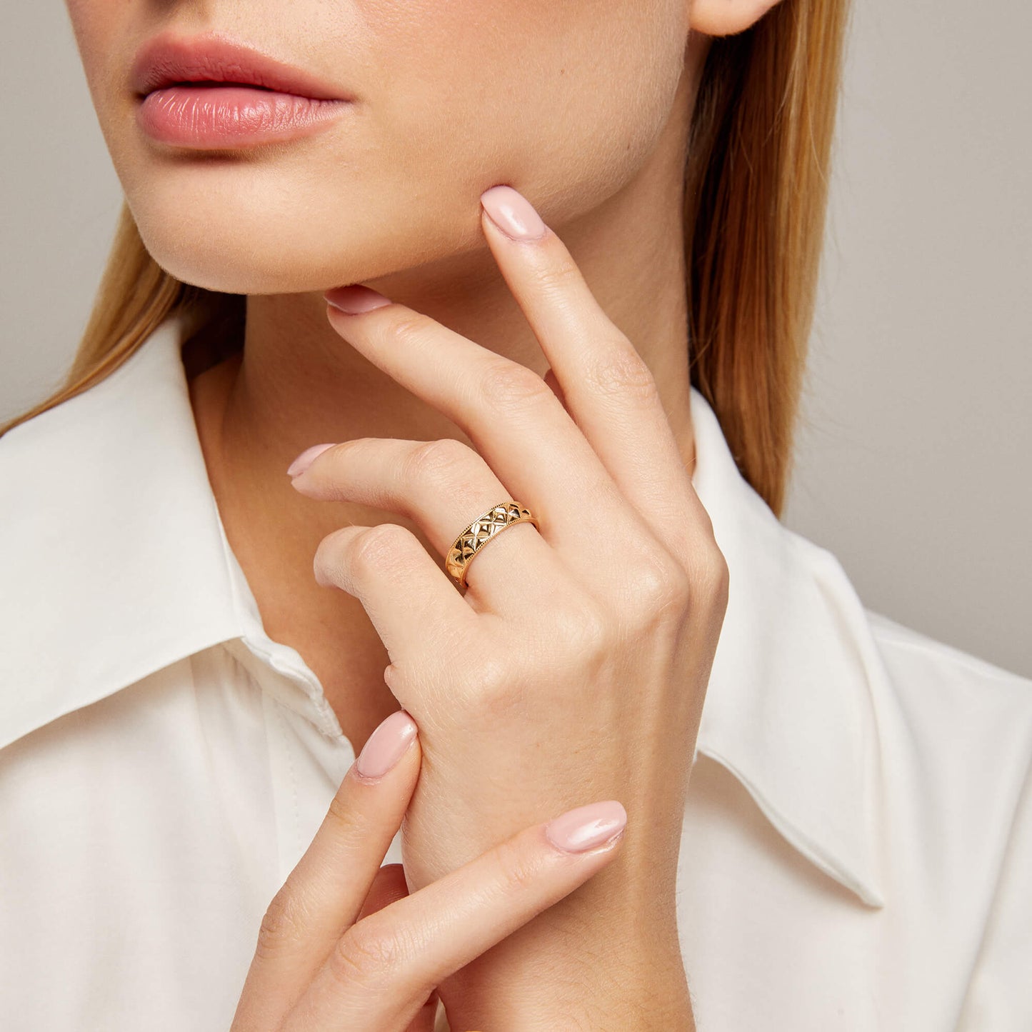 Bold Square Band Ring in Gold