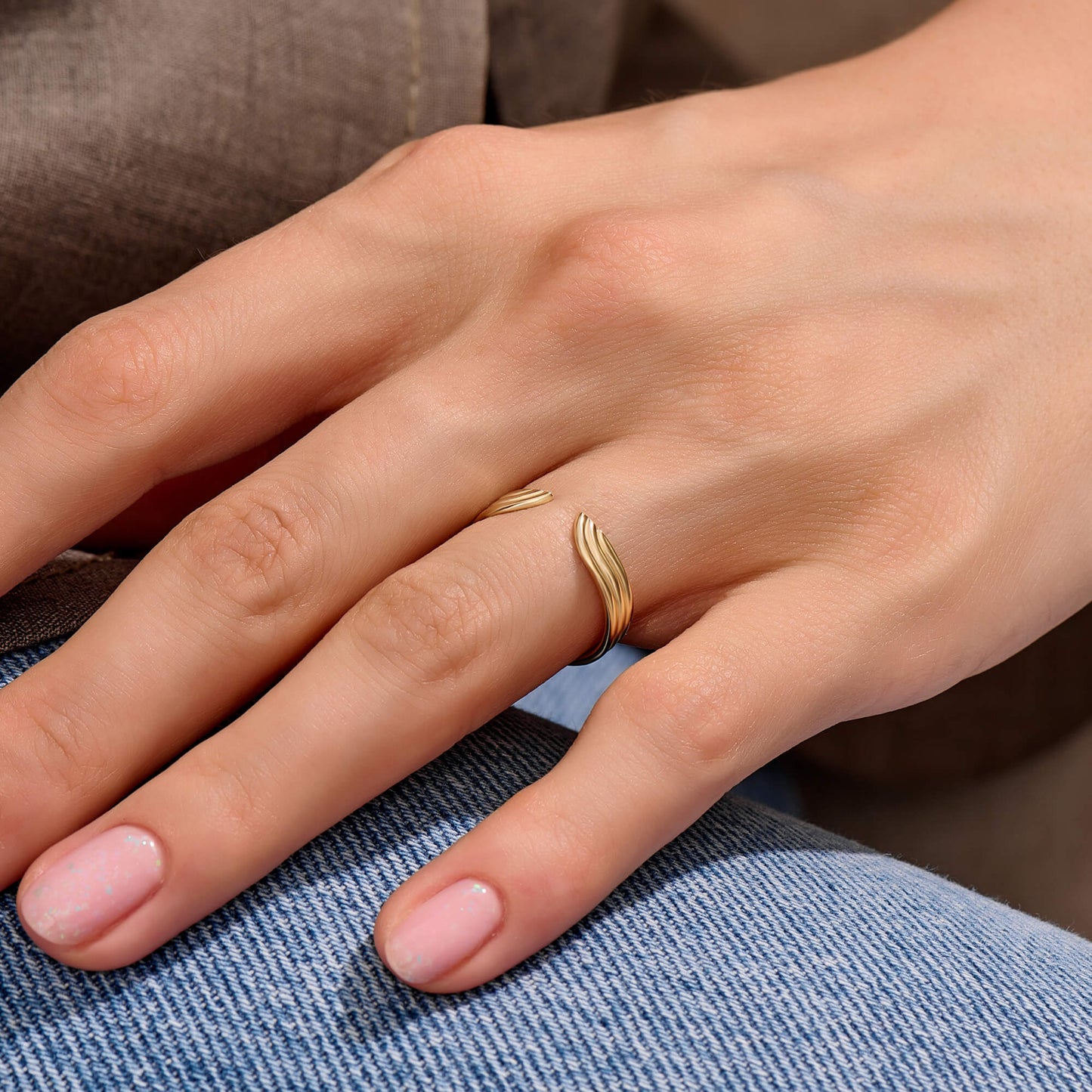 Streamline Open Ring in Gold