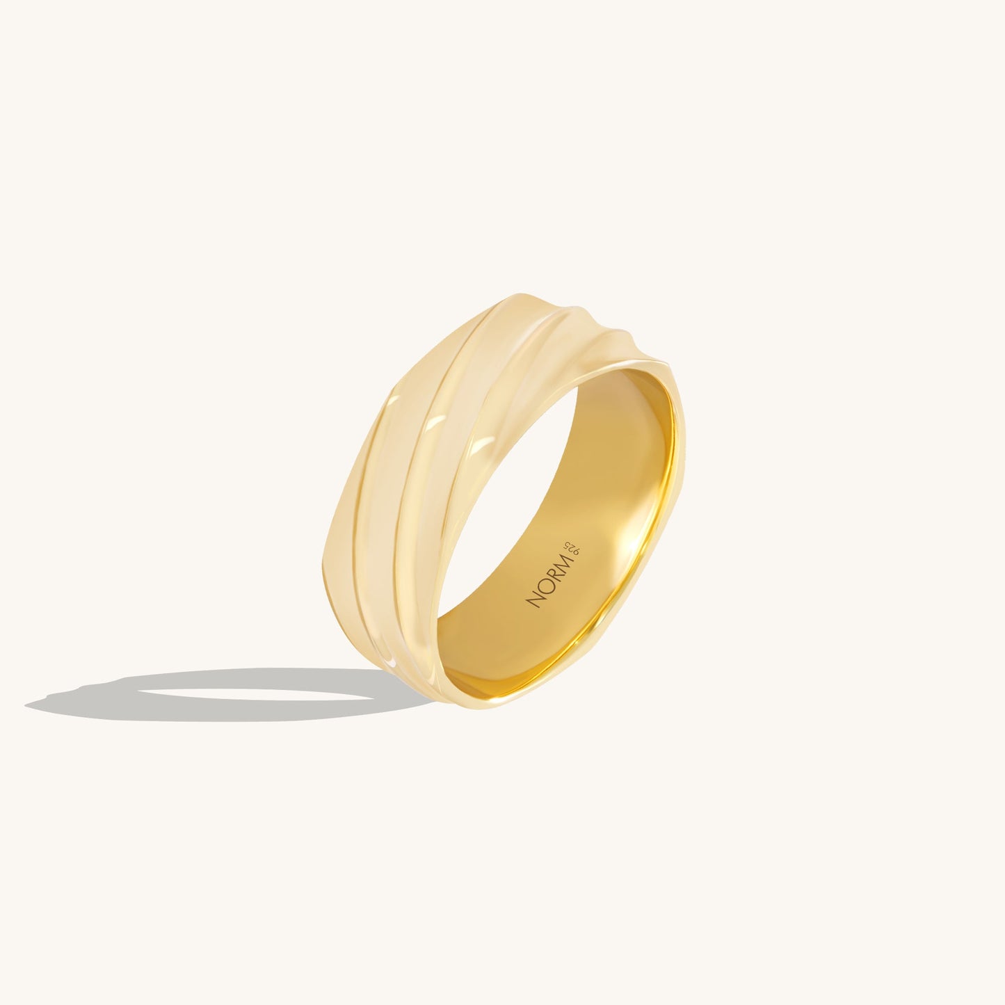 Striped Band Ring - Gold Vermeil
