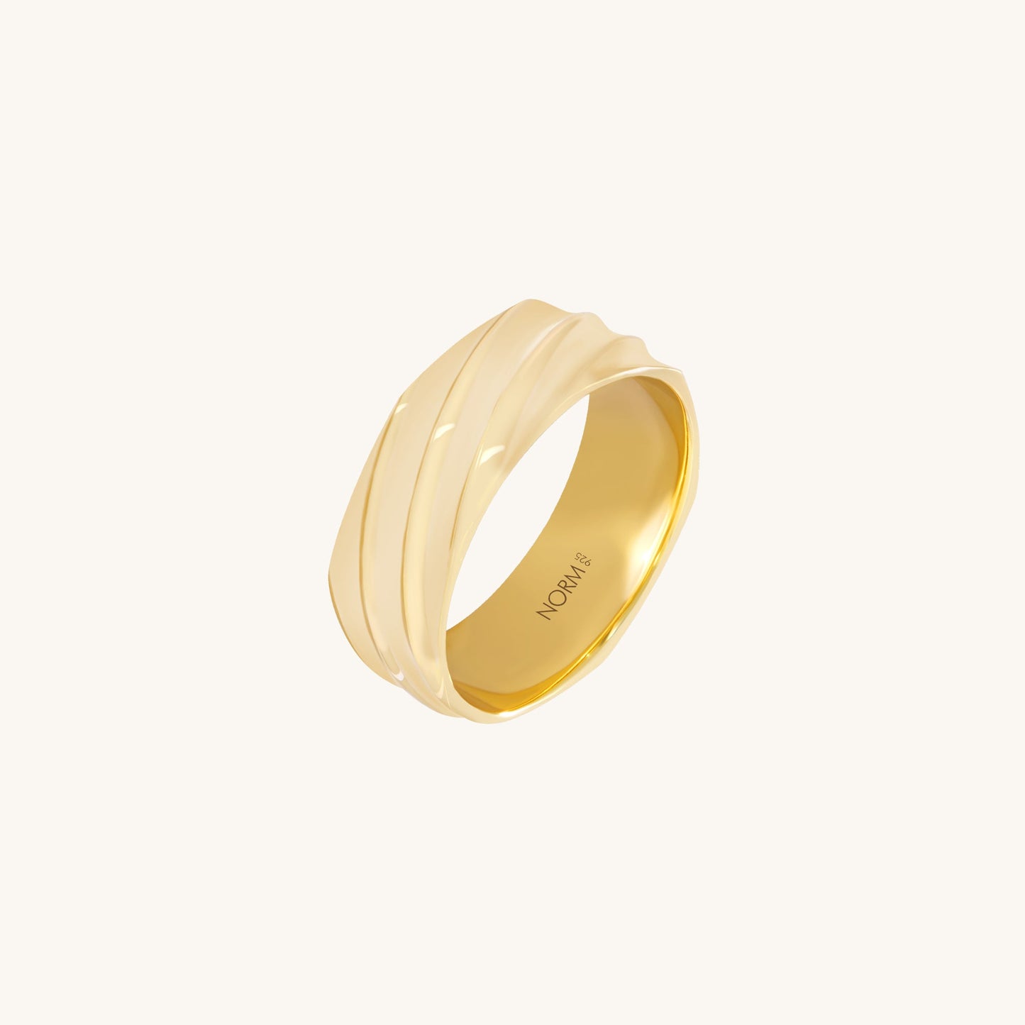 Striped Band Ring - Gold Vermeil