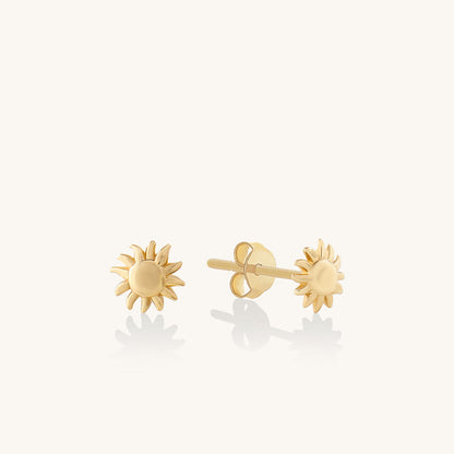 Sun Stud Earrings in Gold