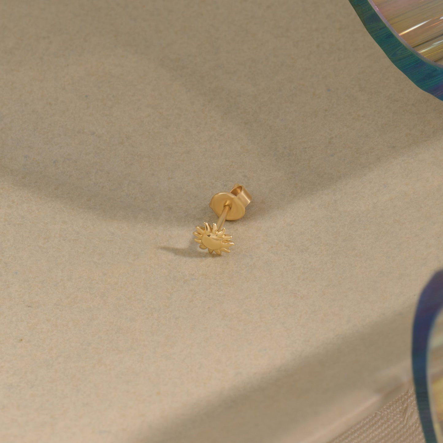 Sun Stud Earrings in Gold