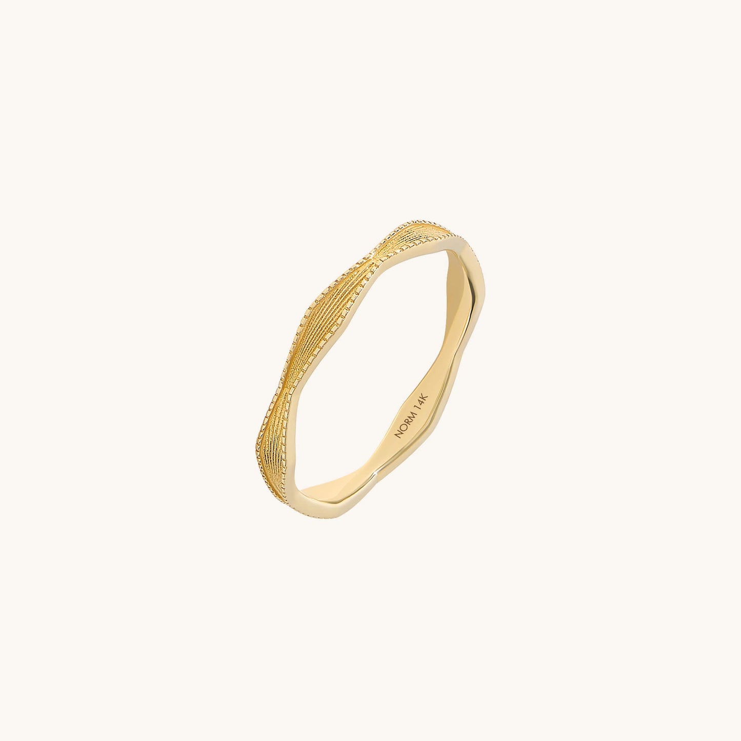 Sunburst Wave Band Ring in Gold