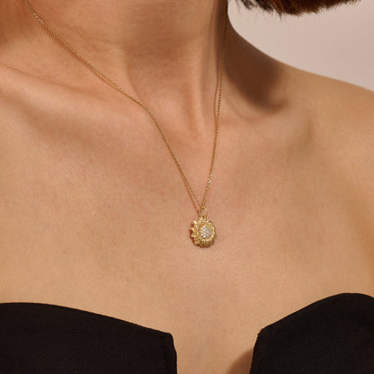 Sunflower Necklace in Gold