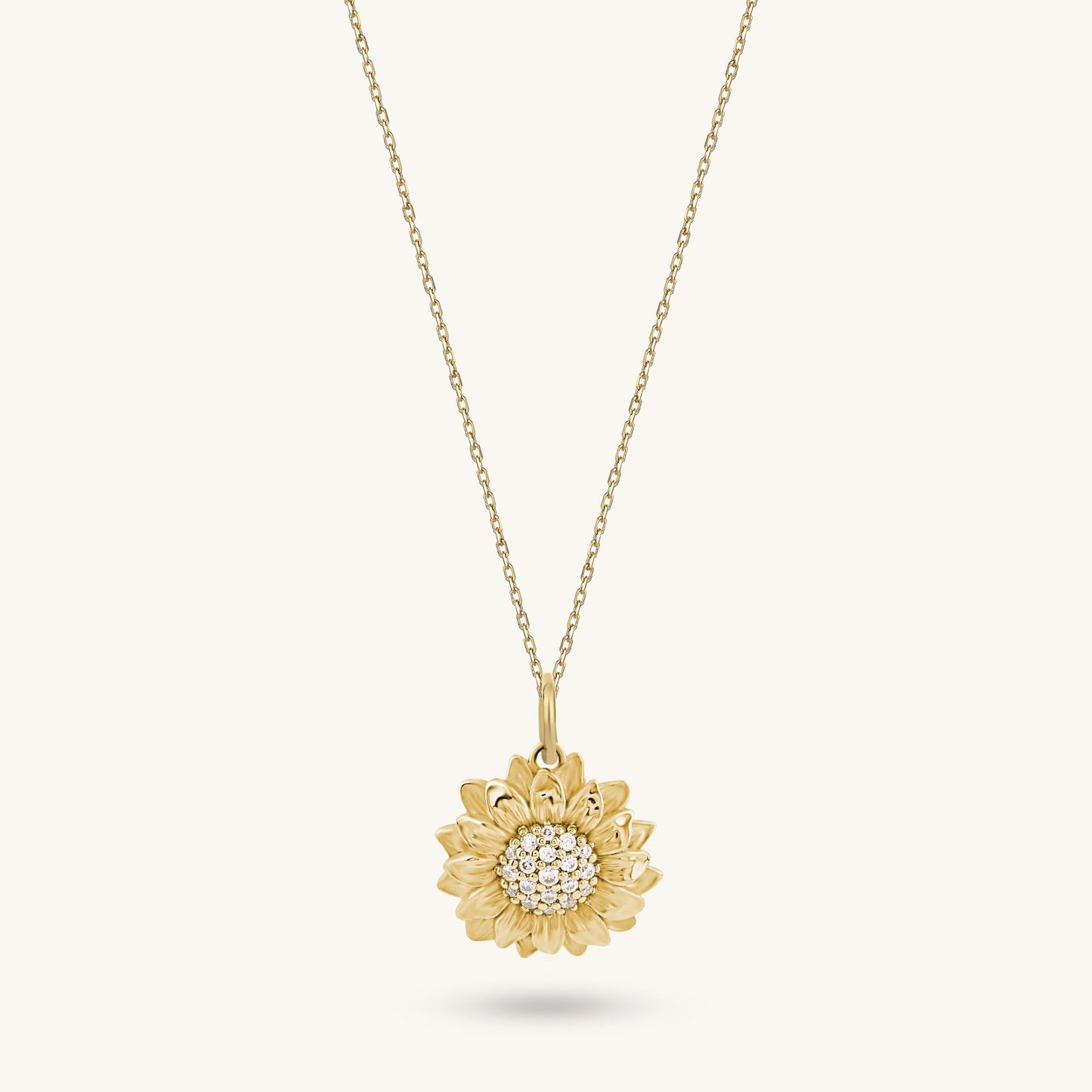 Sunflower Necklace in Gold