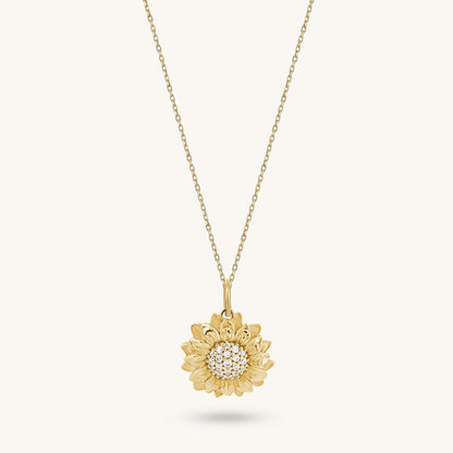 Sunflower Necklace in Gold
