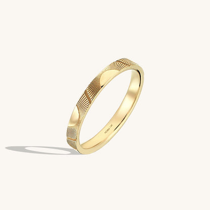 Sunshine Wedding Band Ring in Gold