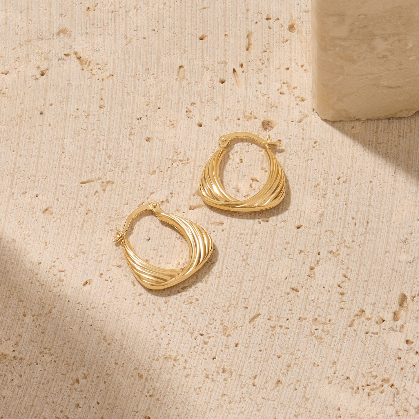 Swirl Hoop Earrings in Gold
