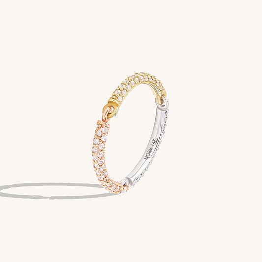Trio Link Full Eternity Ring in Gold