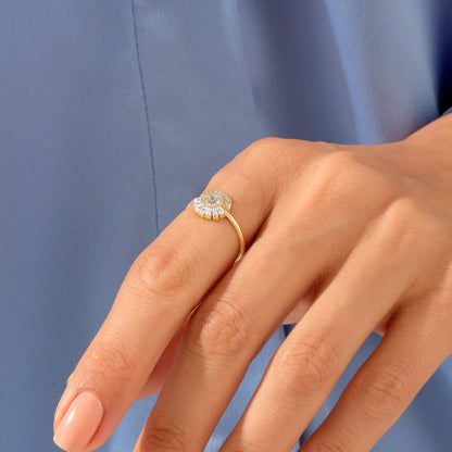 Tapered Baguette Bezel Cluster Ring in Gold