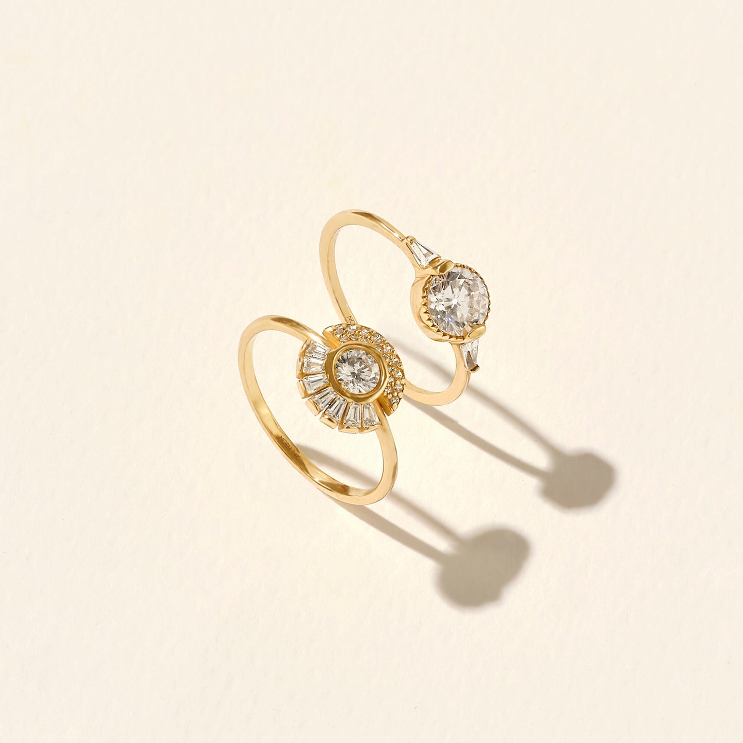 Tapered Baguette Bezel Cluster Ring in Gold