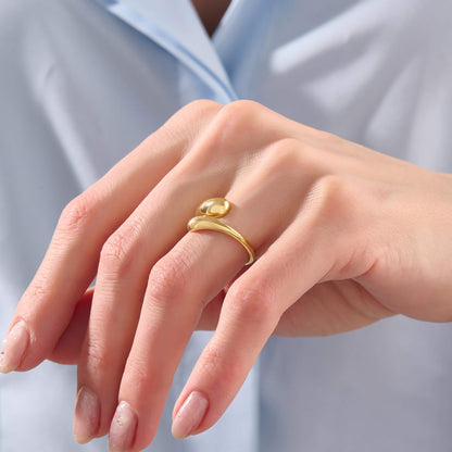 Teardrop Bypass Ring - Gold Vermeil
