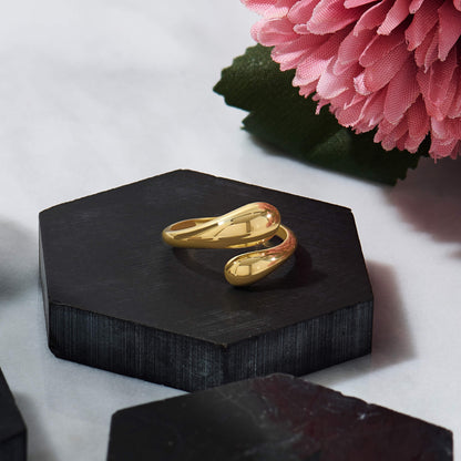 Teardrop Bypass Ring - Gold Vermeil