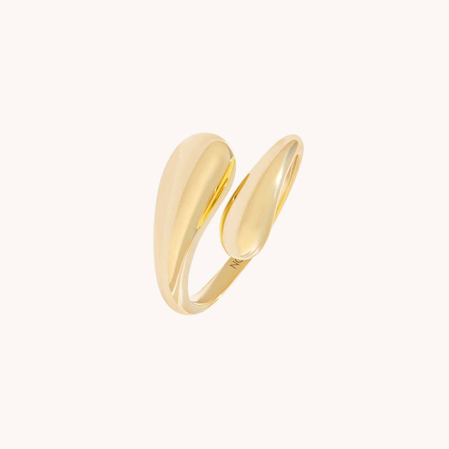 Teardrop Bypass Ring - Gold Vermeil