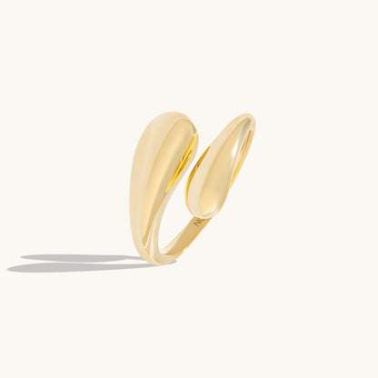 Teardrop Bypass Ring - Gold Vermeil