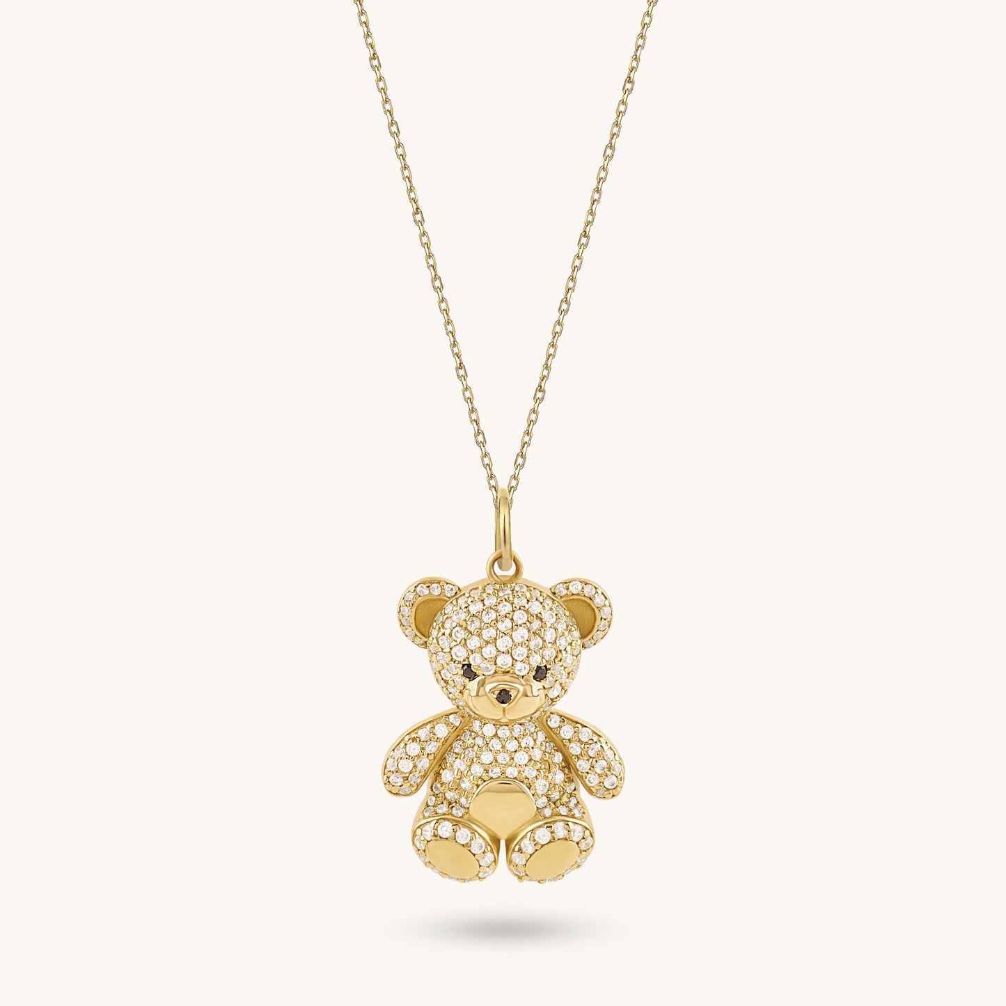 Teddy Bear Necklace in Gold