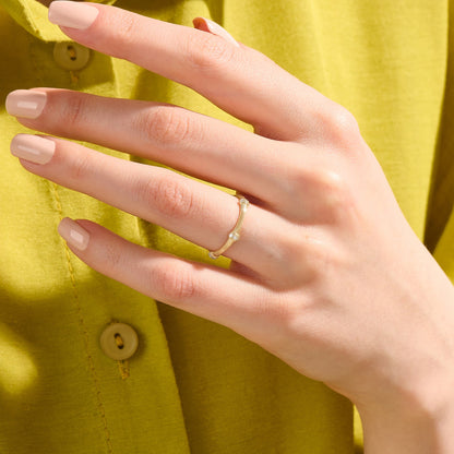 Textured Bamboo Ring in Gold